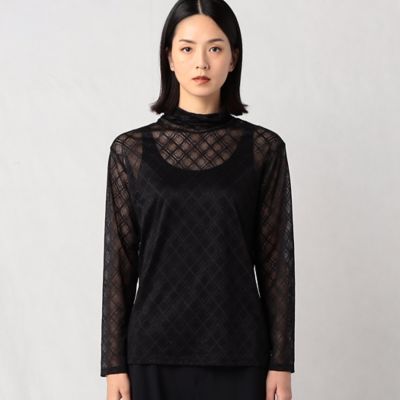 〔＋サイズ〕ストレッチレース　タートルネックプルオーバー（２８８０ＴＡ０５）