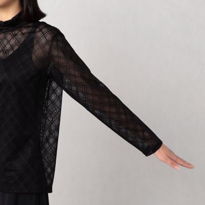 〔＋サイズ〕ストレッチレース　タートルネックプルオーバー（２８８０ＴＡ０５）