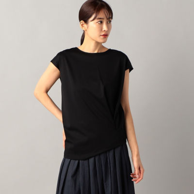 ＜BASILE28 (Women)＞〔　＋サイズ　〕　ワンタックドレープ　Ｔシャツ（２８８０ＴＣ１２）