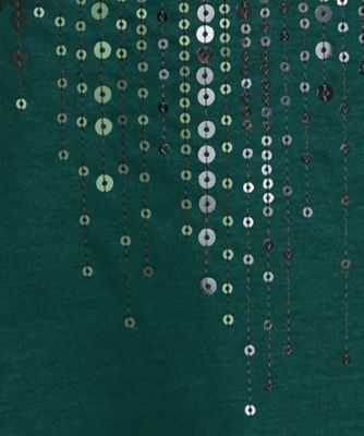 〔　＋サイズ　〕　Ａｒｉｏｌｉｔｙスムース　ナイアガラスパンコール刺繍Ｔシャツ（２８８０ＴＧ０６）