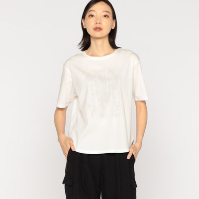 ＜BASILE28 (Women)＞〔　＋サイズ　〕　プレミアムスムース　グラデーションプリントＴシャツ（２８８０ＴＧ１２）