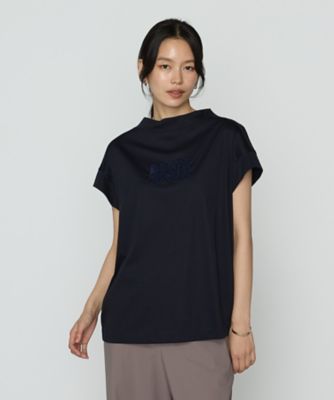 BASILE28 (Women)/バジーレヴェントット 大きいサイズ 〔 +サイズ 〕 プレミアムスムース 刺繍Tシャツ(2880TK07) ネービーブルー トップス【三越伊勢丹/公式】