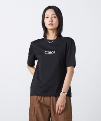 ＜BASILE28 (Women)＞〔　＋サイズ　〕　ドライフィール天竺　Ｃｉａｏ！Ｔシャツ（２８８０ＴＯ０３）