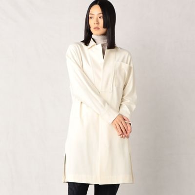 ＜BASILE28 (Women)＞〔＋サイズ〕【セットアップ対応】ウールフィール　ロングシャツ（２８８１ＨＡ１０）