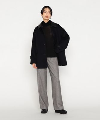 ＋サイズ 〕 シックツイードヘリンボーン ワイドパンツ