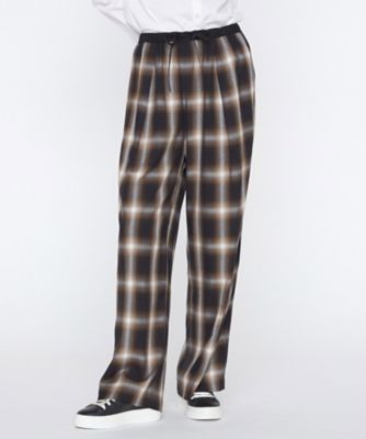＜BASILE28 (Women)＞〔　＋サイズ　〕　オンブレチェック　リラックスパンツ（２８８２ＰＯ０４）