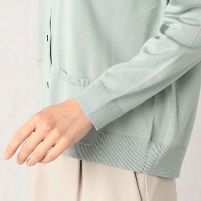 〔　＋サイズ　〕　【アンサンブル対応】シルクコットン　ニットカーディガン（２８８３ＩＣ０８）