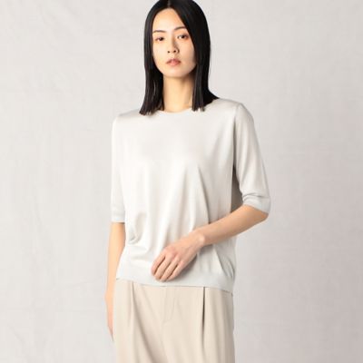 ＜BASILE28 (Women)＞〔　＋サイズ　〕　【アンサンブル対応】シルクコットン　ニットプルオーバー（２８８３ＩＣ０９）