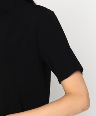 〔　＋サイズ　〕　レーヨンストレッチニット　ハイネック半袖プルオーバー（２８８３ＩＩ０１）