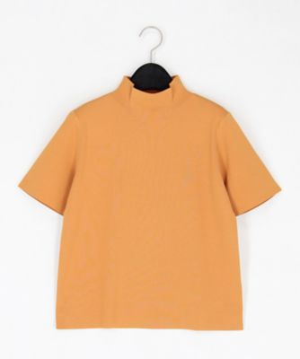 〔　＋サイズ　〕　レーヨンストレッチニット　ハイネック半袖プルオーバー（２８８３ＩＩ０１）