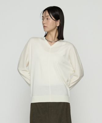 ＜BASILE28 (Women)＞〔　＋サイズ　〕　梳毛Ｖネック　ニット（２８８３ＩＭ０６）