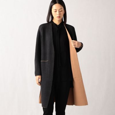 ＜BASILE28 (Women)＞〔＋サイズ〕接結ニット　ロングカーディガン（２８８４ＩＡ１３）