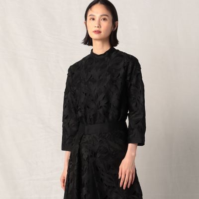 ＜BASILE28 (Women)＞【セットアップ対応】リーフレース　スタンドカラーブラウス（２８９７ＢＢ０２）