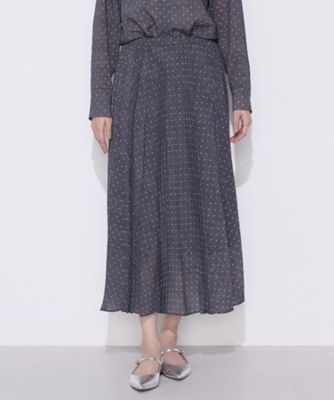 ＜COMME CA TALL (Women/大きいサイズ)＞〔　ＴＡＬＬサイズ　〕　ドットプリント　プリーツスカート（３４０１ＦＯ０２）