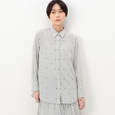 〔　ＴＡＬＬサイズ　〕　デシン格子柄ハートプリント　シャツ（３４０１ＨＥ０１）