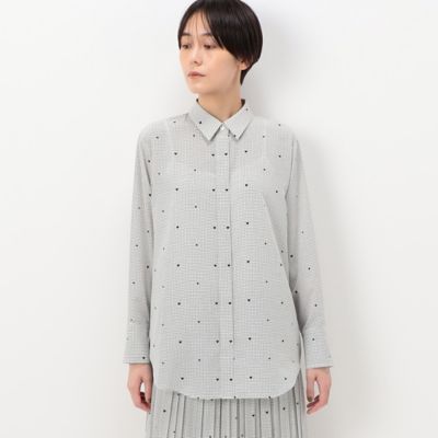 〔　ＴＡＬＬサイズ　〕　デシン格子柄ハートプリント　シャツ（３４０１ＨＥ０１）
