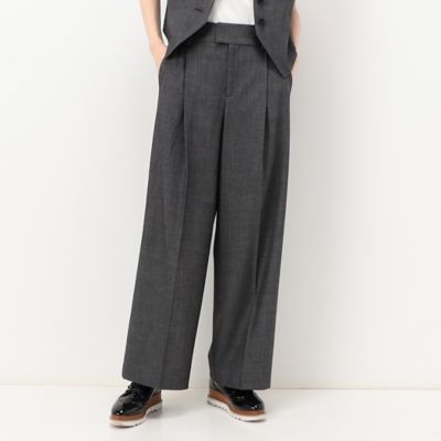 ＜COMME CA TALL (Women/大きいサイズ)＞〔　ＴＡＬＬサイズ　〕　【セットアップ対応】ピンヘッド２ＷＡＹストレッチ　ワイドパンツ（３４０１ＰＥ０４）