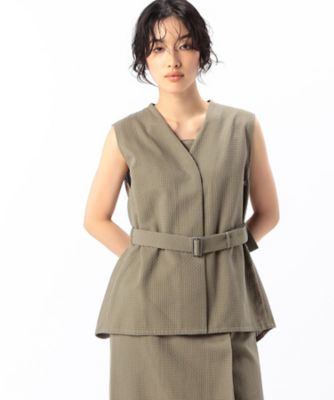 COMME CA TALL (Women/大きいサイズ)/コムサ トール 〔 TALLサイズ 〕 【セットアップ対応/3WAY】バスケットパナマ ジレ(3401VH01)