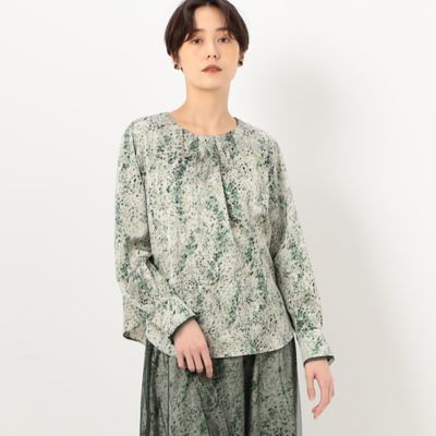 ＜COMME CA TALL (Women/大きいサイズ)＞〔　ＴＡＬＬサイズ　〕　【セットアップ対応】ヴィンテージサテン　グラデーションドットプリント　ブラウス（３４０２ＢＣ０４）