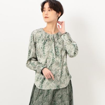 〔　ＴＡＬＬサイズ　〕　【セットアップ対応】ヴィンテージサテン　グラデーションドットプリント　ブラウス（３４０２ＢＣ０４）