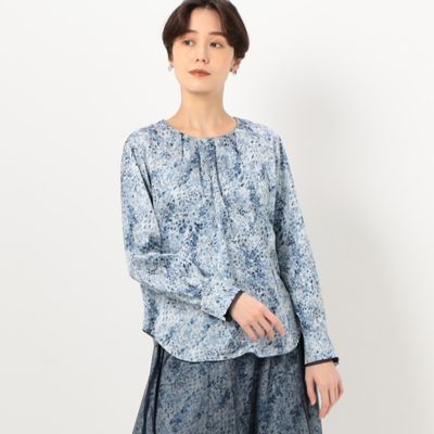 〔　ＴＡＬＬサイズ　〕　【セットアップ対応】ヴィンテージサテン　グラデーションドットプリント　ブラウス（３４０２ＢＣ０４）