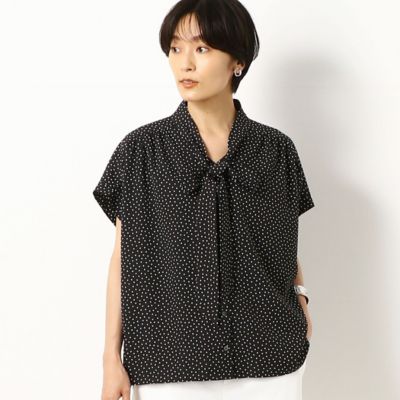 ＜COMME CA TALL (Women/大きいサイズ)＞〔ＴＡＬＬサイズ〕ポリエステルドットプリント　ブラウス（３４０２ＢＺ０１）