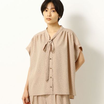 〔ＴＡＬＬサイズ〕ポリエステルドットプリント　ブラウス（３４０２ＢＺ０１）