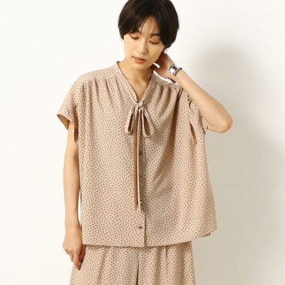 〔ＴＡＬＬサイズ〕ポリエステルドットプリント　ブラウス（３４０２ＢＺ０１）