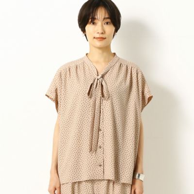〔ＴＡＬＬサイズ〕ポリエステルドットプリント　ブラウス（３４０２ＢＺ０１）