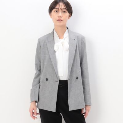 ＜三越伊勢丹/公式＞【SALE】【送料無料】COMME CA TALL (Women/大きいサイズ)/コムサ トール 〔 TALLサイズ 〕 グレンチェックストレッチ ジャケット グレー コート・ジャケット【三越伊勢丹/公式】