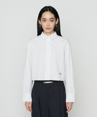 〔　ＴＡＬＬサイズ　〕　ストライプタイプライター／バルキーオックスフォード　クロップドシャツ（３４０３ＨＫ０７）