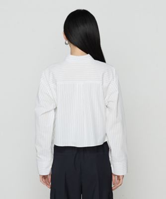 〔　ＴＡＬＬサイズ　〕　ストライプタイプライター／バルキーオックスフォード　クロップドシャツ（３４０３ＨＫ０７）