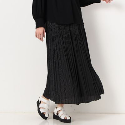 ＜COMME CA TALL (Women/大きいサイズ)＞〔　ＴＡＬＬサイズ　〕　梨地ドットプリント　スカート（３４０４ＦＣ０４）
