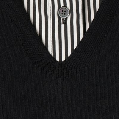 〔ＴＡＬＬサイズ〕プロックスストライプ　ニット付シャツ（３４０４ＨＹ０５）