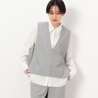 ＜COMME CA TALL (Women/大きいサイズ)＞〔　ＴＡＬＬサイズ　〕　ピンヘッド２ＷＡＹストレッチ　ベスト（３４０４ＶＣ０３）