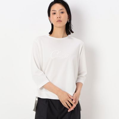 ＜三越伊勢丹/公式＞【SALE】【送料無料】COMME CA TALL (Women/大きいサイズ)/コムサ トール 〔TALLサイズ〕ポンチ 七分袖カットソープルオーバー シロ トップス【三越伊勢丹/公式】