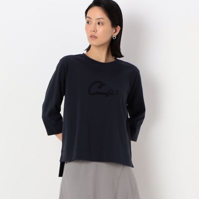 ＜三越伊勢丹/公式＞【SALE】【送料無料】COMME CA TALL (Women/大きいサイズ)/コムサ トール 〔TALLサイズ〕ポンチ 七分袖カットソープルオーバー ネービーブルー トップス【三越伊勢丹/公式】