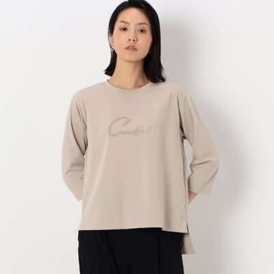 ＜三越伊勢丹/公式＞【SALE】【送料無料】COMME CA TALL (Women/大きいサイズ)/コムサ トール 〔TALLサイズ〕ポンチ 七分袖カットソープルオーバー ベージュ トップス【三越伊勢丹/公式】