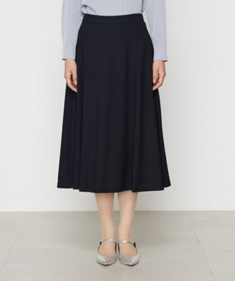 COYSEIO フレアスカート サイズ0 黒 TALLサイズ 〕 【セットアップ対応】ウールジョーゼット フレア