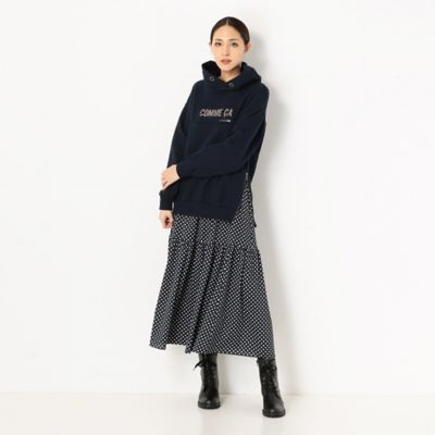 〔ＴＡＬＬサイズ〕ドットプリント　シフォン　ティアードスカート（３４０５ＦＷ０３）