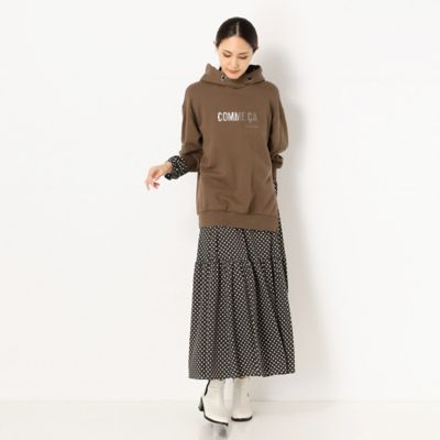 〔ＴＡＬＬサイズ〕ドットプリント　シフォン　ティアードスカート（３４０５ＦＷ０３）
