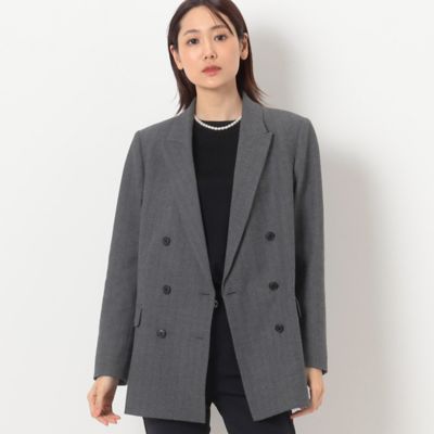 ＜COMME CA TALL (Women/大きいサイズ)＞〔　ＴＡＬＬサイズ　〕　【セットアップ対応】２ＷＡＹストレッチシアバターヘリンボーン　ダブルジャケット（３４０５ＧＥ０９）