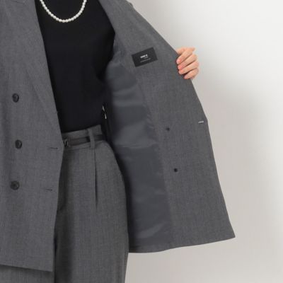 〔　ＴＡＬＬサイズ　〕　【セットアップ対応】２ＷＡＹストレッチシアバターヘリンボーン　ダブルジャケット（３４０５ＧＥ０９）