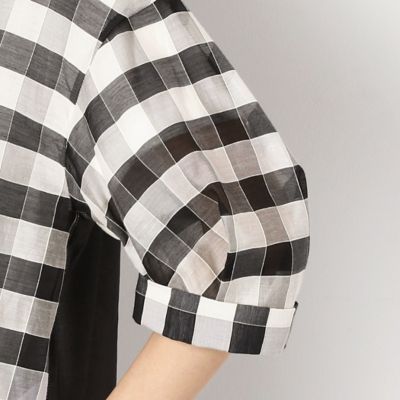 〔ＴＡＬＬサイズ〕コットンシルクギンガムチェック　シャツ（３４０５ＨＹ０８）