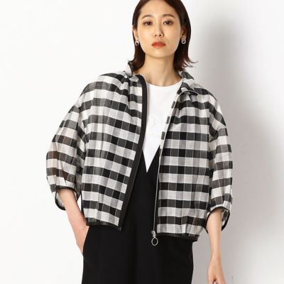 TALLサイズ〕コットンシルクギンガムチェック ブルゾン