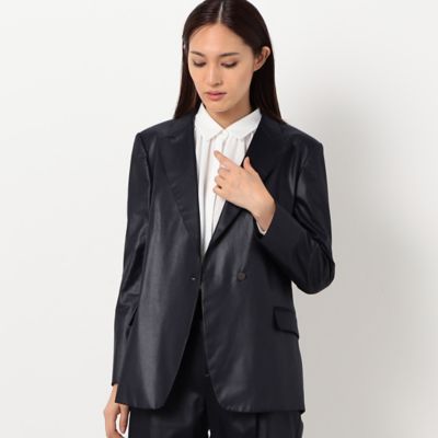 ＜COMME CA TALL (Women/大きいサイズ)＞〔ＴＡＬＬサイズ〕【セットアップ対応】ポリエステルスムースシレー加工　ジャケット（３４０６ＧＡ０６）