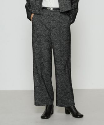【送料無料】COMME CA TALL (Women/大きいサイズ)/コムサ トール 〔 TALLサイズ 〕 ツイード柄リバージャージー パンツ(3406PM13) クロ05 パンツ・ズボン【三越伊勢丹/公式】