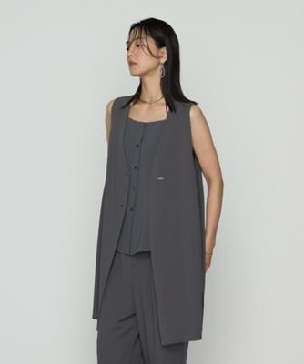 ＜COMME CA TALL (Women/大きいサイズ)＞〔　ＴＡＬＬサイズ　〕　【セットアップ対応】ストレッチからみ　ジレ（３４０６ＶＫ０８）