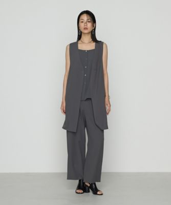 TALLサイズ 〕 【セットアップ対応】ストレッチからみ ジレ