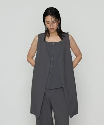 TALLサイズ 〕 【セットアップ対応】ストレッチからみ ジレ